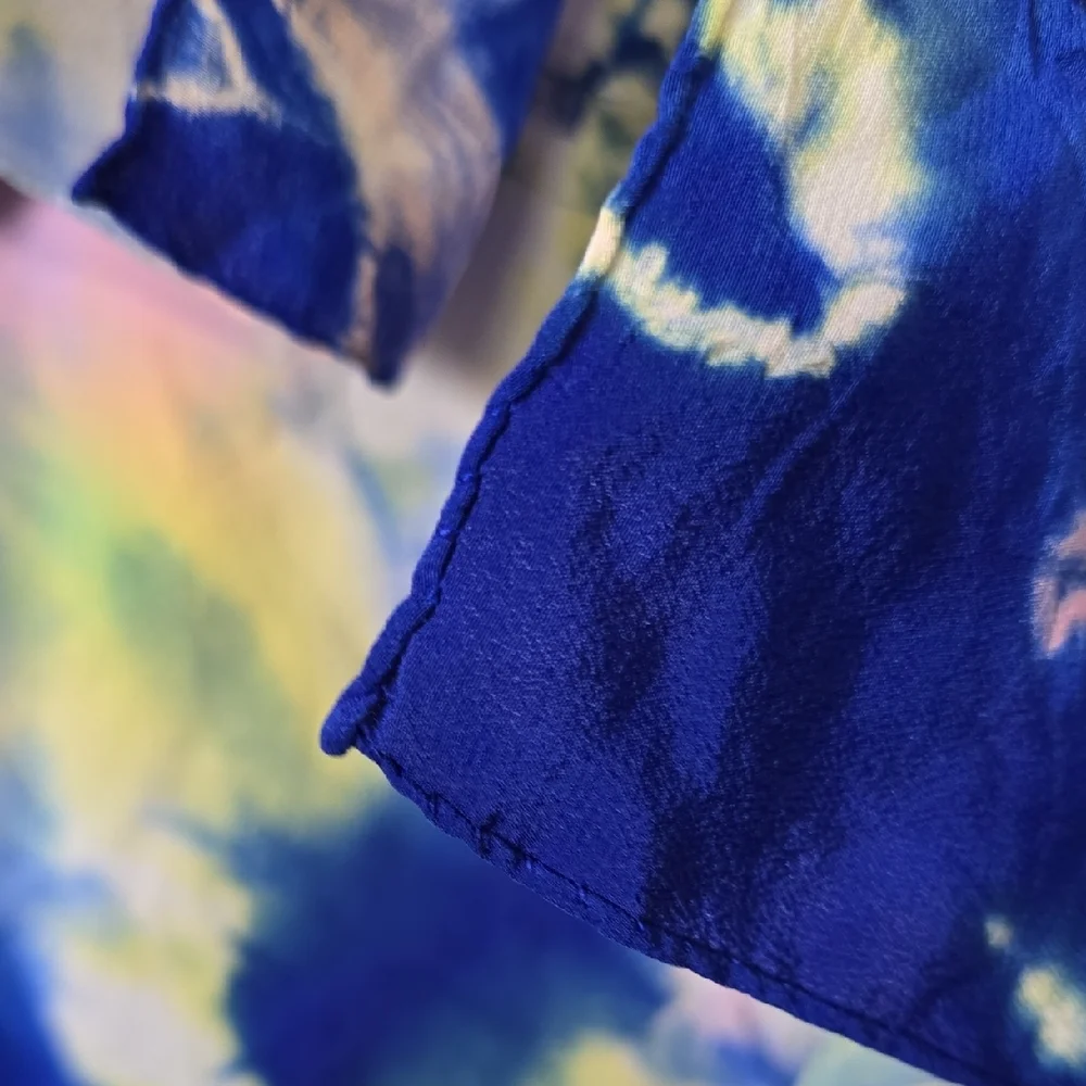 Vibrant Tie-Dye Silk Scarf